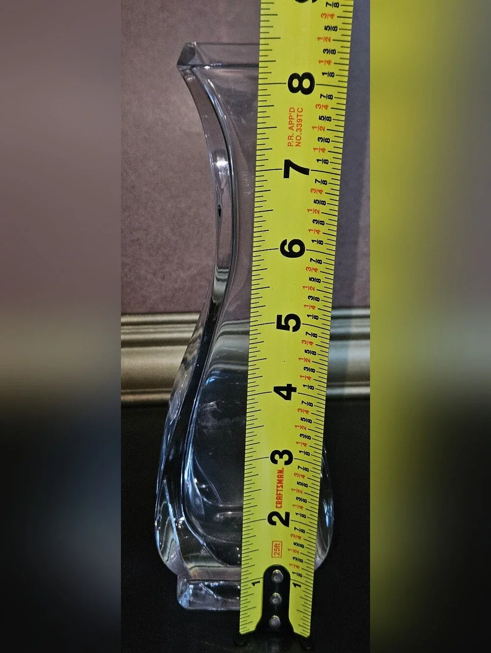 Vintage Clear Crystal Glass Heavy Sculptural Vase - Elegant Home Accent